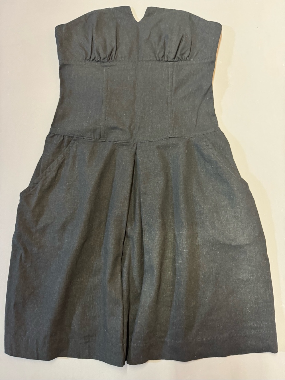 Sacada linen Strapless Black Denim Romper